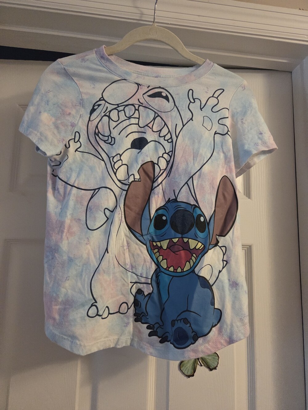 Girls XL blue & purple tie dye stitch shirt